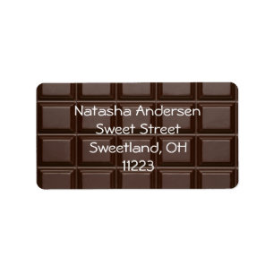 Étiquette de cadeau d'adresse de barre de chocola
