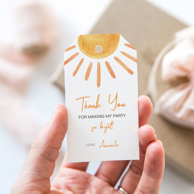 Étiquette de cadeau d'anniversaire Boho Sun (Créateur téléchargé)