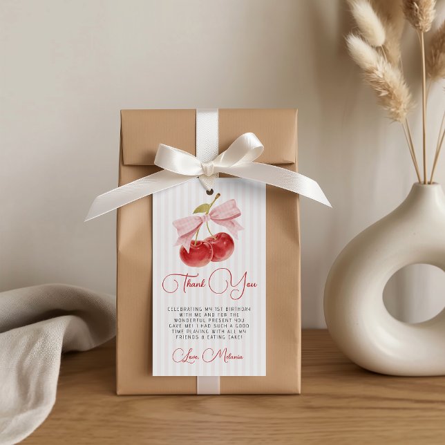 Étiquette de cadeau d'anniversaire Cerise (Créateur téléchargé)