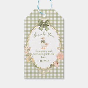 Étiquette de cadeau d'anniversaire Coquette Gingha