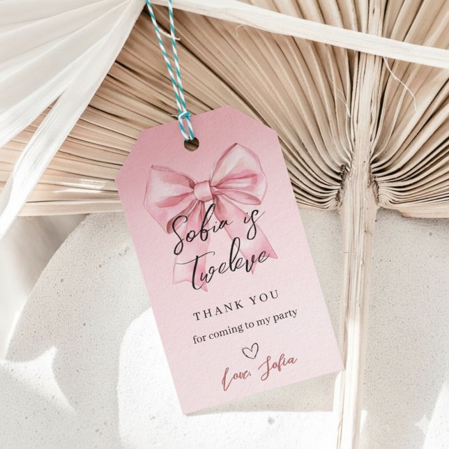 Étiquette de cadeau d'anniversaire fille à ruban r (Créateur téléchargé)