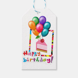 Étiquette de cadeau d'anniversaire joyeux