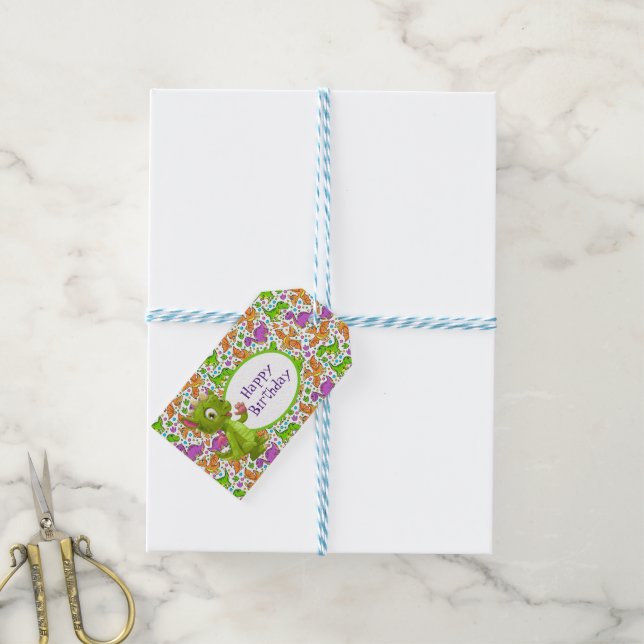 Étiquette de cadeau d'anniversaire joyeux pour enf (With Twine)