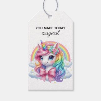 Étiquette de cadeau d'anniversaire magique Licorne