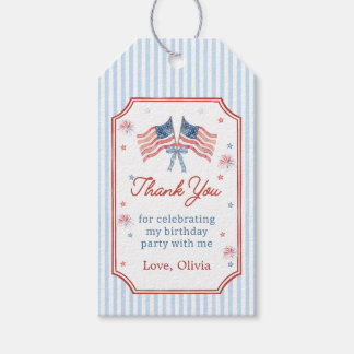 étiquette de cadeau d'anniversaire patriotique du