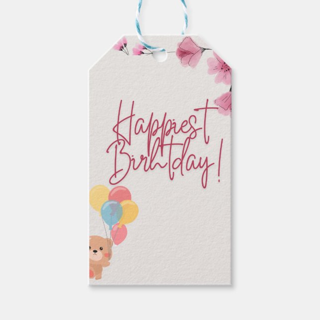 étiquette de cadeau d'anniversaire, personnalisée  (Devant)