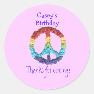 Étiquette de cadeau d'anniversaire signe de paix