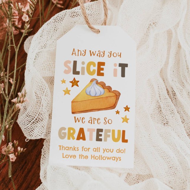Étiquette de cadeau d'appréciation de tarte à la c (Créateur téléchargé)