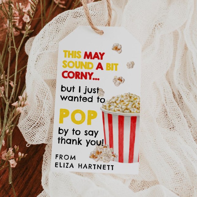 Étiquette de cadeau d'appréciation du pop-corn (Créateur téléchargé)