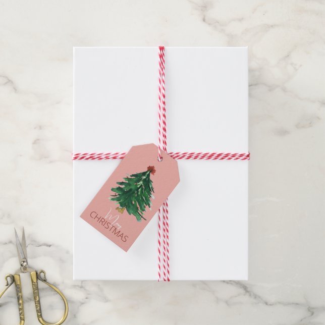 Étiquette de cadeau d'arbre de Noël (Avec de la ficelle)