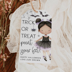 Étiquette de cadeau de ballet de danse d'Halloween
