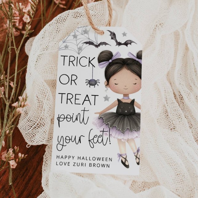 Étiquette de cadeau de ballet de danse d'Halloween (Créateur téléchargé)