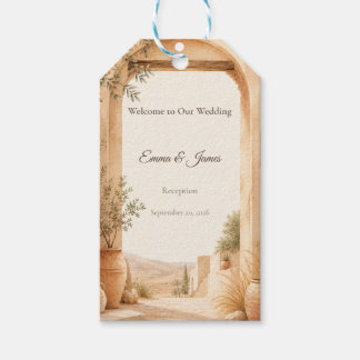 Étiquette de cadeau de bienvenue de mariage bohème