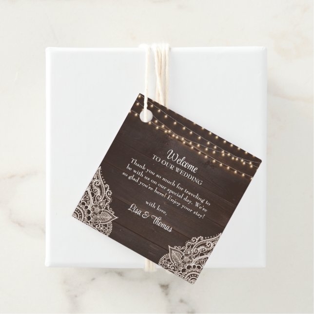 Étiquette de Cadeau de Bienvenue pour Mariage Élég (En situation)