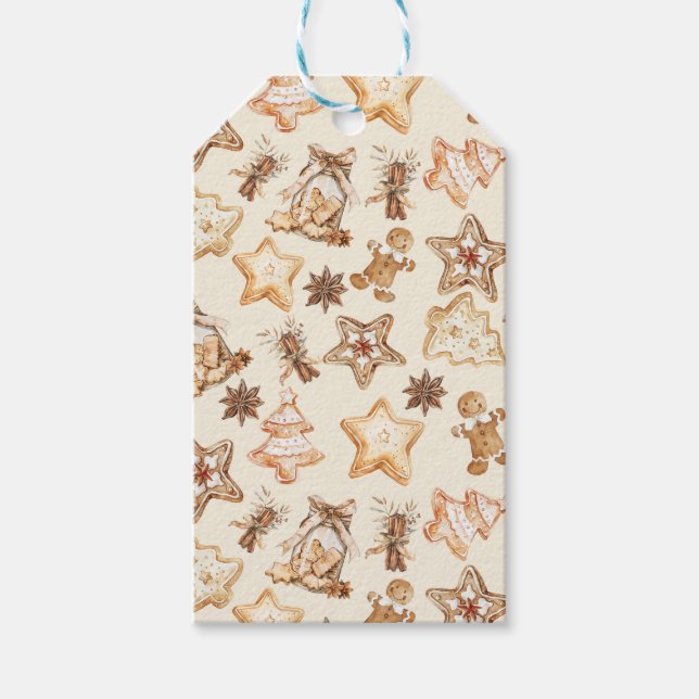 Étiquette de Cadeau de Biscuit de Noël (Devant)