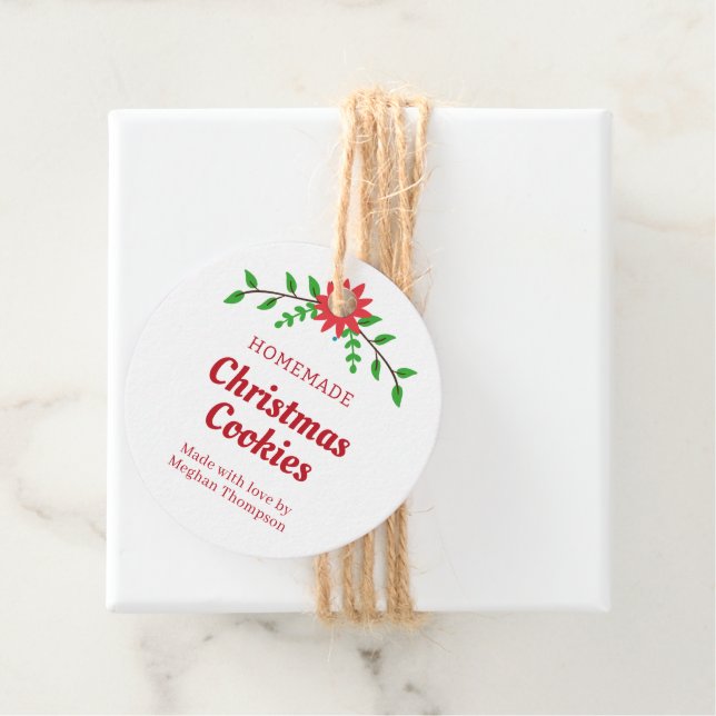 Étiquette de cadeau de biscuits faits maison pour  (En situation)