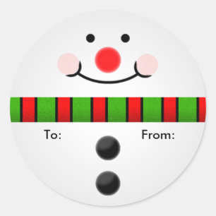 Étiquette de cadeau de bonhomme de neige