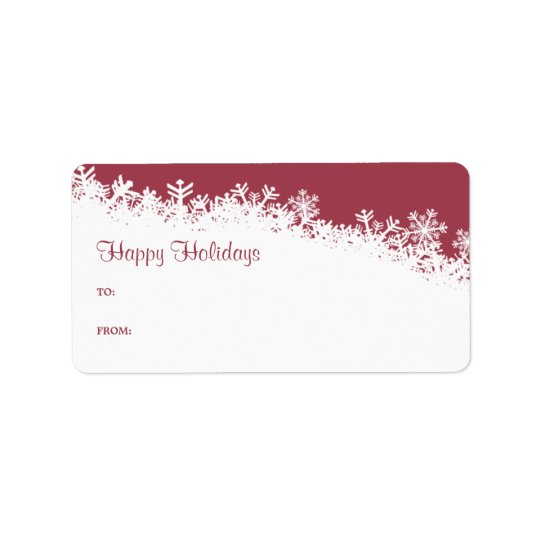 Étiquette de cadeau de bord de flocon de neige