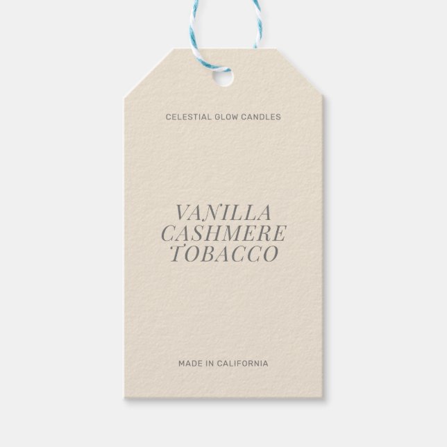 Étiquette de cadeau de bougie moderne simple (Devant)
