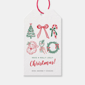 Étiquette de cadeau de calligraphie de Noël minima