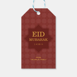 Étiquette de cadeau de célébration d'Eid avec l
