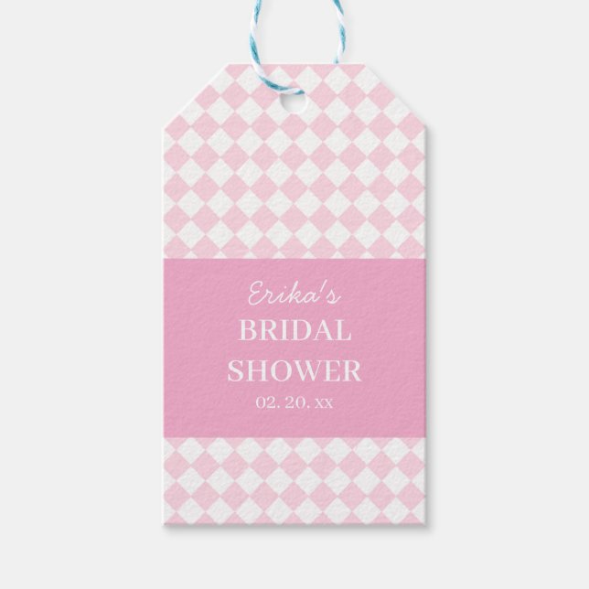 Étiquette de cadeau de douche de mariage de design (Devant)