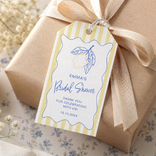 Étiquette de cadeau de douche de mariée au citron 