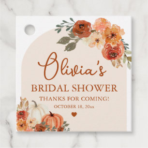 Étiquette de cadeau de douche de mariée Bohème Pum