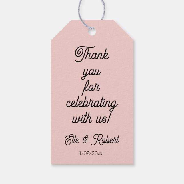 Étiquette de cadeau de faveur  (Dos)