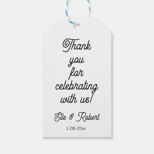 Étiquette de cadeau de faveur  (Dos)