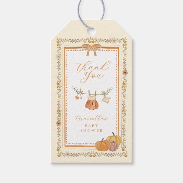 Étiquette de cadeau de faveur de Baby Shower Boho  (Devant)