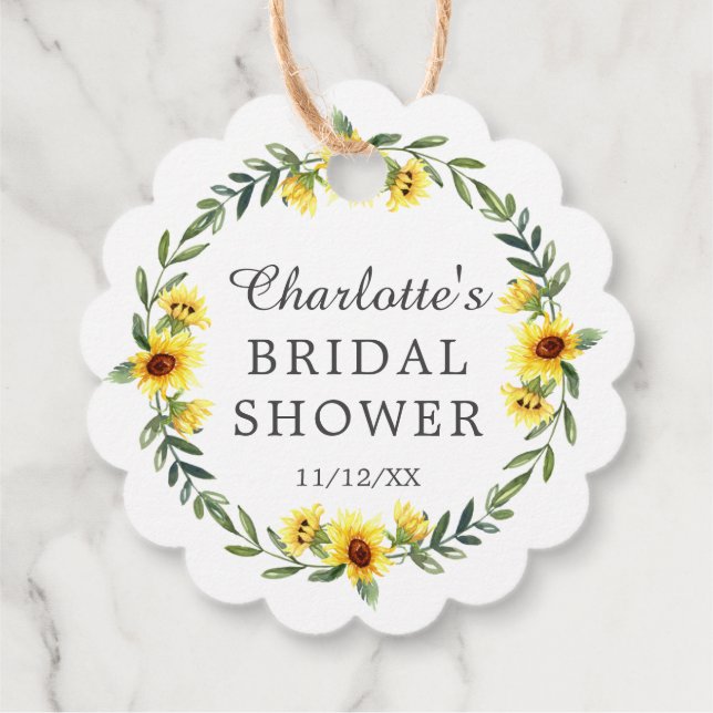 Étiquette de cadeau de faveur de douche de mariée  (Dos)