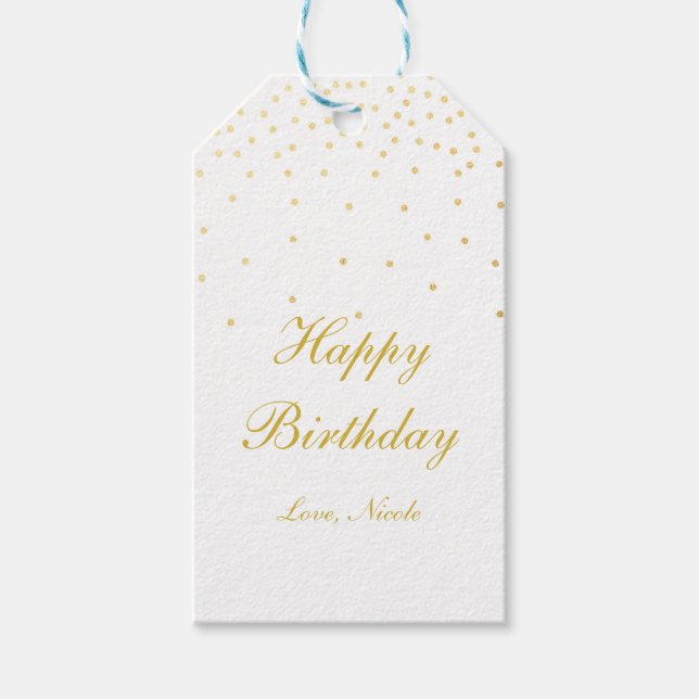 Étiquette de cadeau de fête à points de confettis  (Devant)