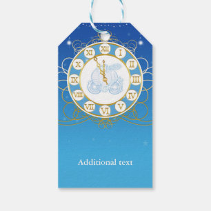 Étiquette de cadeau de fête bleu Cendrillon presqu