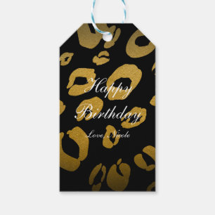 Étiquette de cadeau de fête chic à motif léopard o