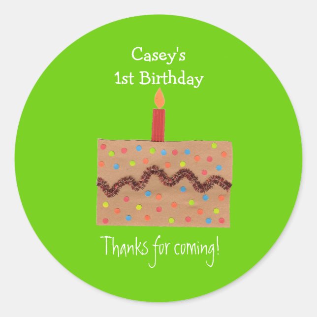 Étiquette de cadeau de fête d'anniversaire (Devant)
