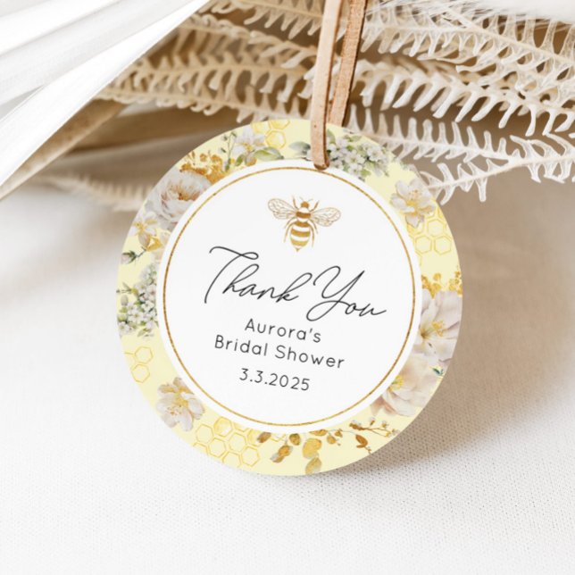 Étiquette de cadeau de fête de mariage avec fleurs (Créateur téléchargé)