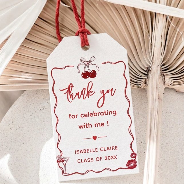 Étiquette de cadeau de fête de remise de diplôme p (Créateur téléchargé)