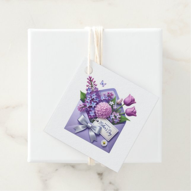 Étiquette de cadeau de Fête des Mères  (En situation)