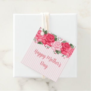 Étiquette de cadeau de fête des mères heureuse