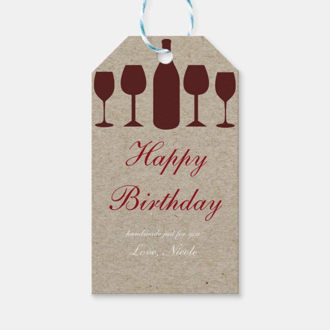 Étiquette de cadeau de fête en papier kraft pour v (Devant)