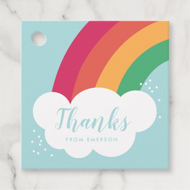 Étiquette de cadeau de fête pour enfants Merci arc (Devant)