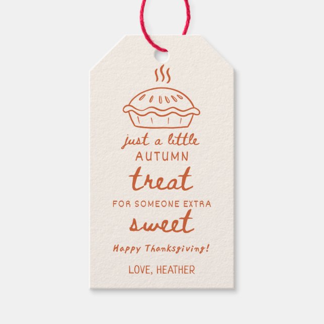 Étiquette de cadeau de friandise d'automne Cutie P (Devant)