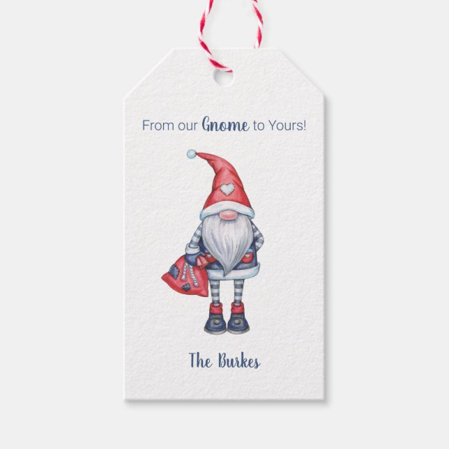 Étiquette de cadeau de gnome de Noël (Devant)