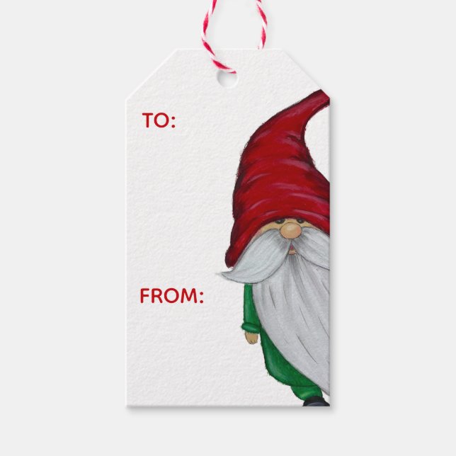 Étiquette de cadeau de gnome d'hiver (Devant)
