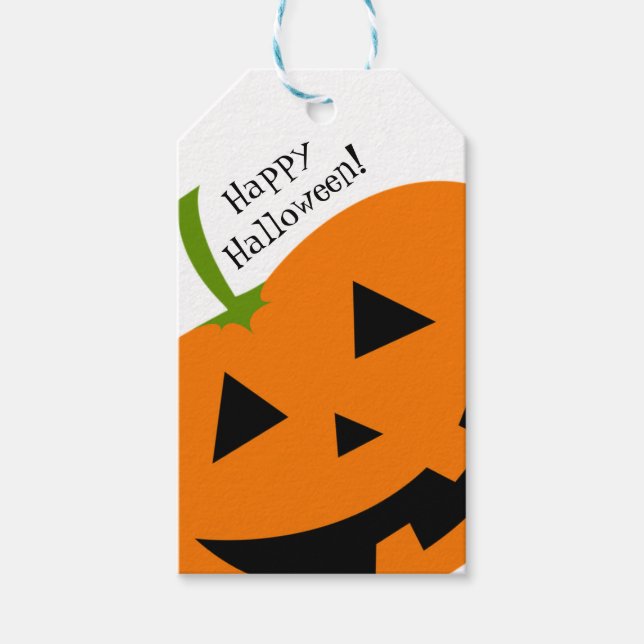 Étiquette de cadeau de Halloween Citrouille Joyeus (Devant)