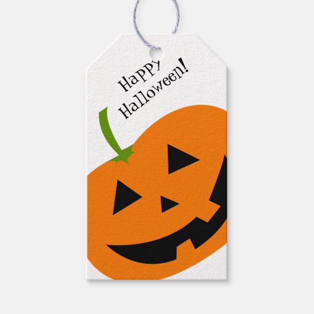 Étiquette de cadeau de Halloween Citrouille Joyeus (Devant)