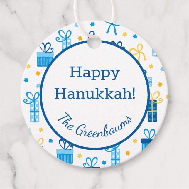 Étiquette de cadeau de Hanouka (Devant)