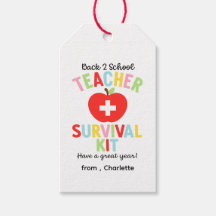 Étiquette de cadeau de kit de survie pour enseigna