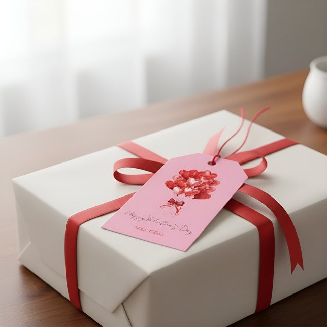 Étiquette de cadeau de la Saint-Valentin avec ball (Créateur téléchargé)